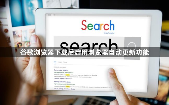 谷歌浏览器下载后启用浏览器自动更新功能1